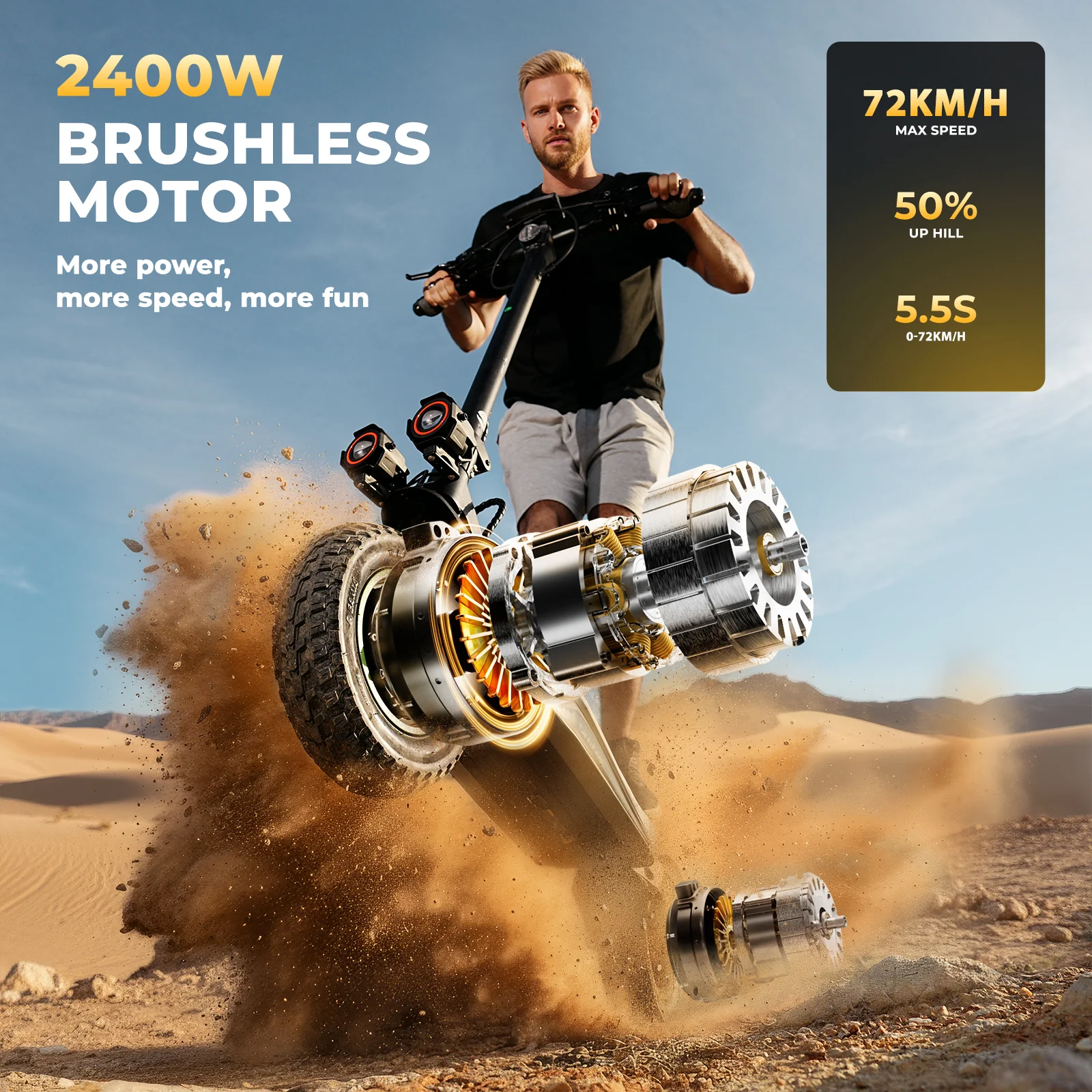 GT4 2400W Dual Motor Off-Road Electric Scooter - Image 7
