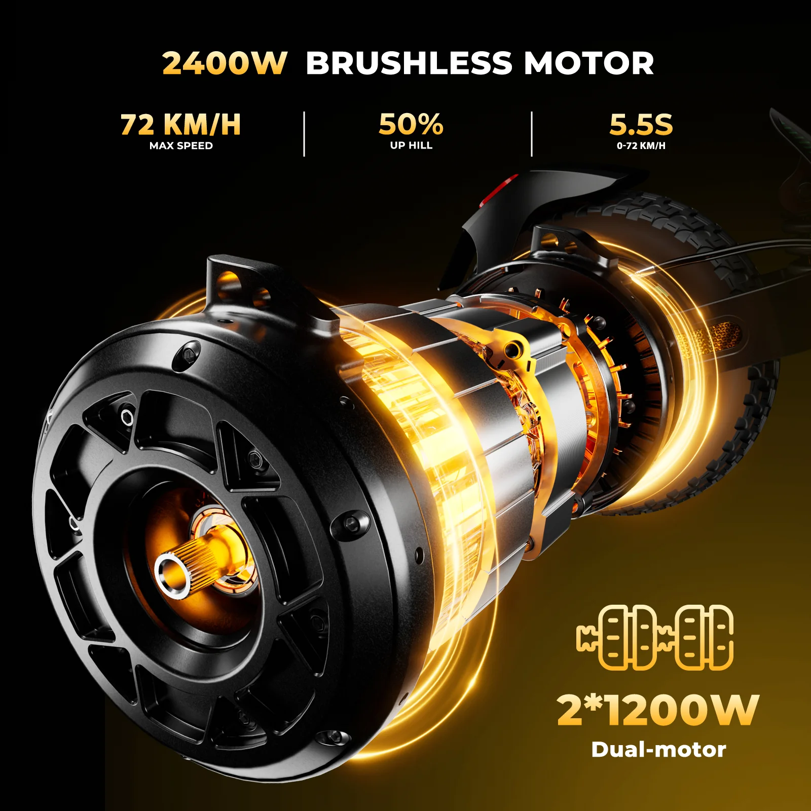 GT4 2400W Dual Motor Off-Road Electric Scooter - Image 8