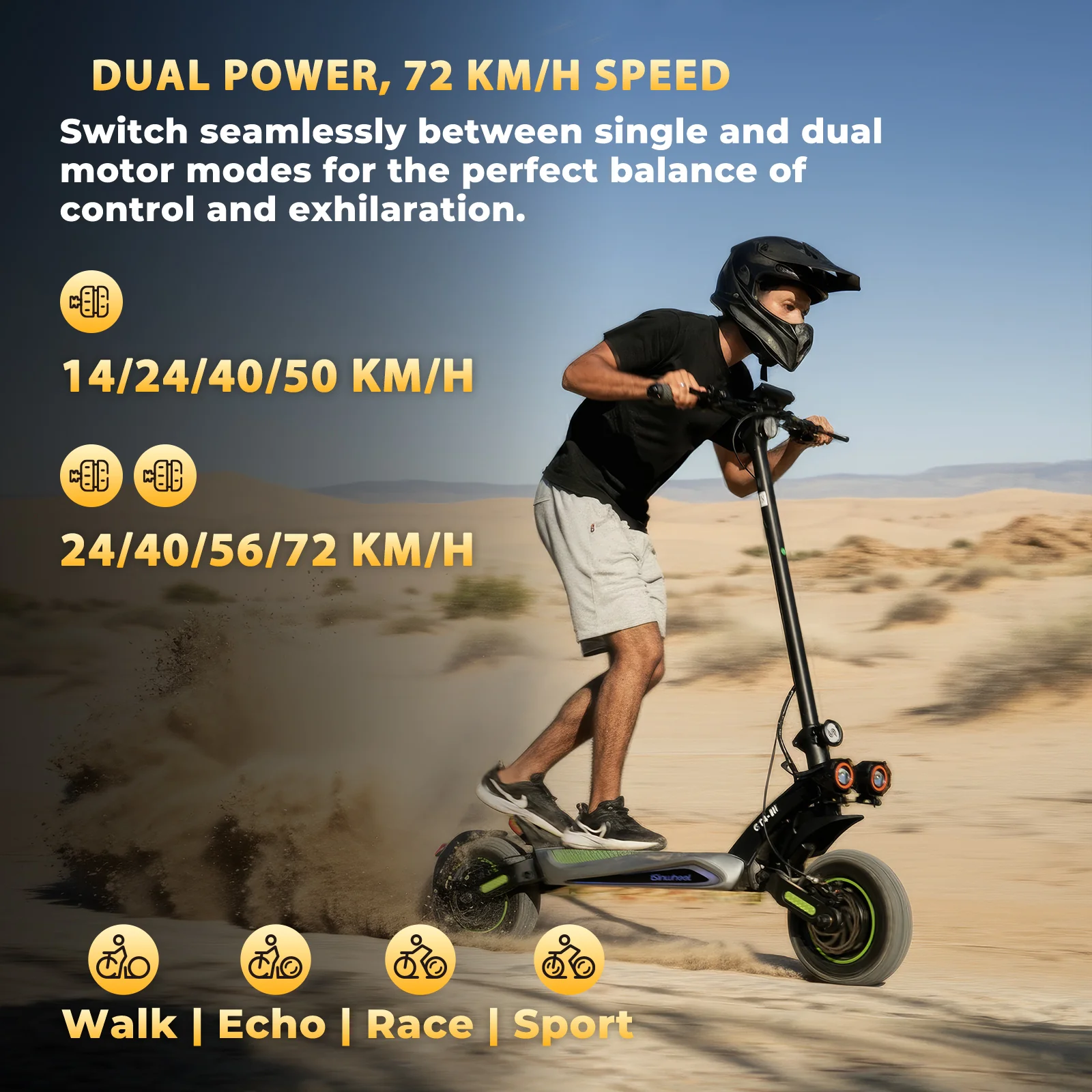 GT4 2400W Dual Motor Off-Road Electric Scooter - Image 9