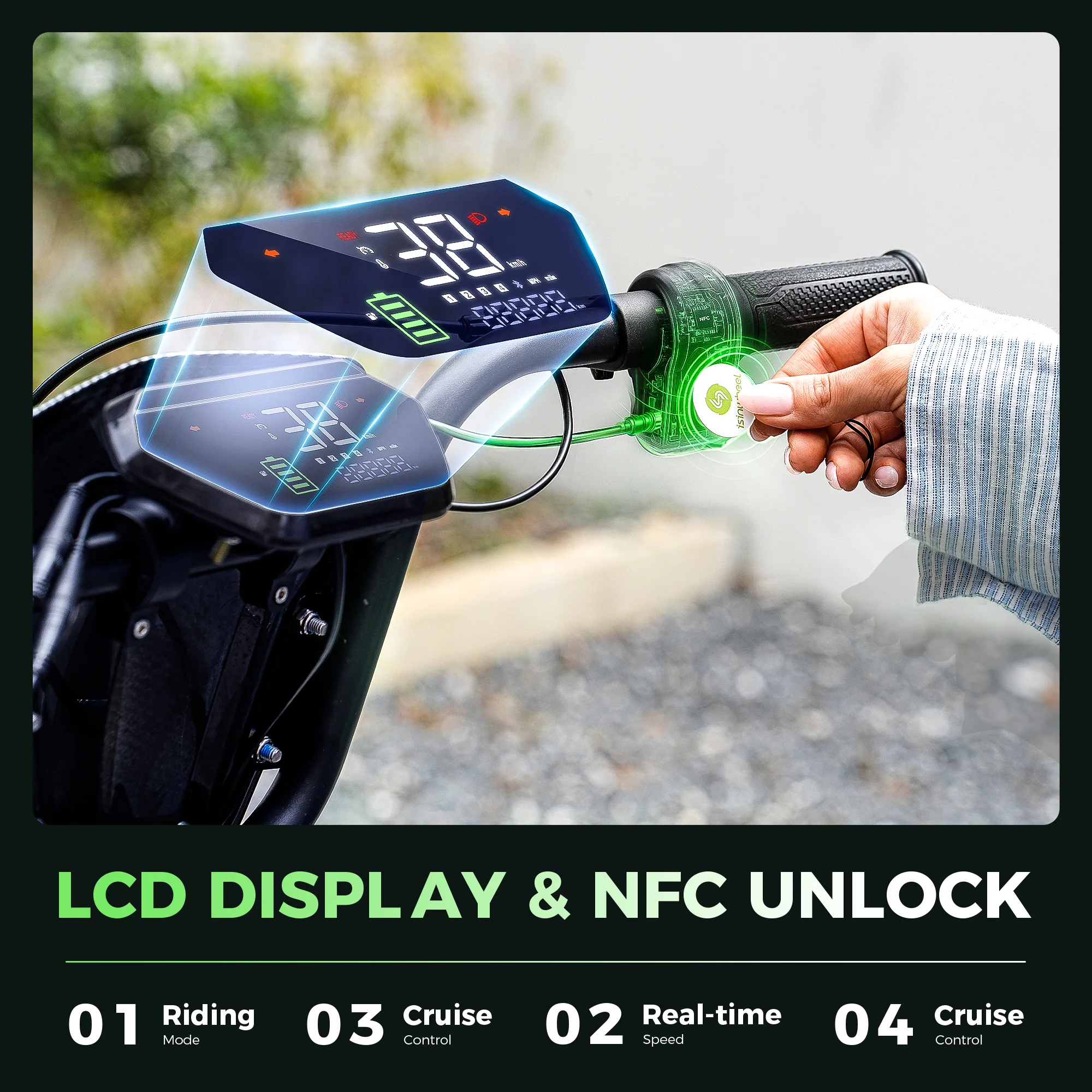 isinwheel H7Pro High-End Commuting Electric Scooter with Seat - Image 10