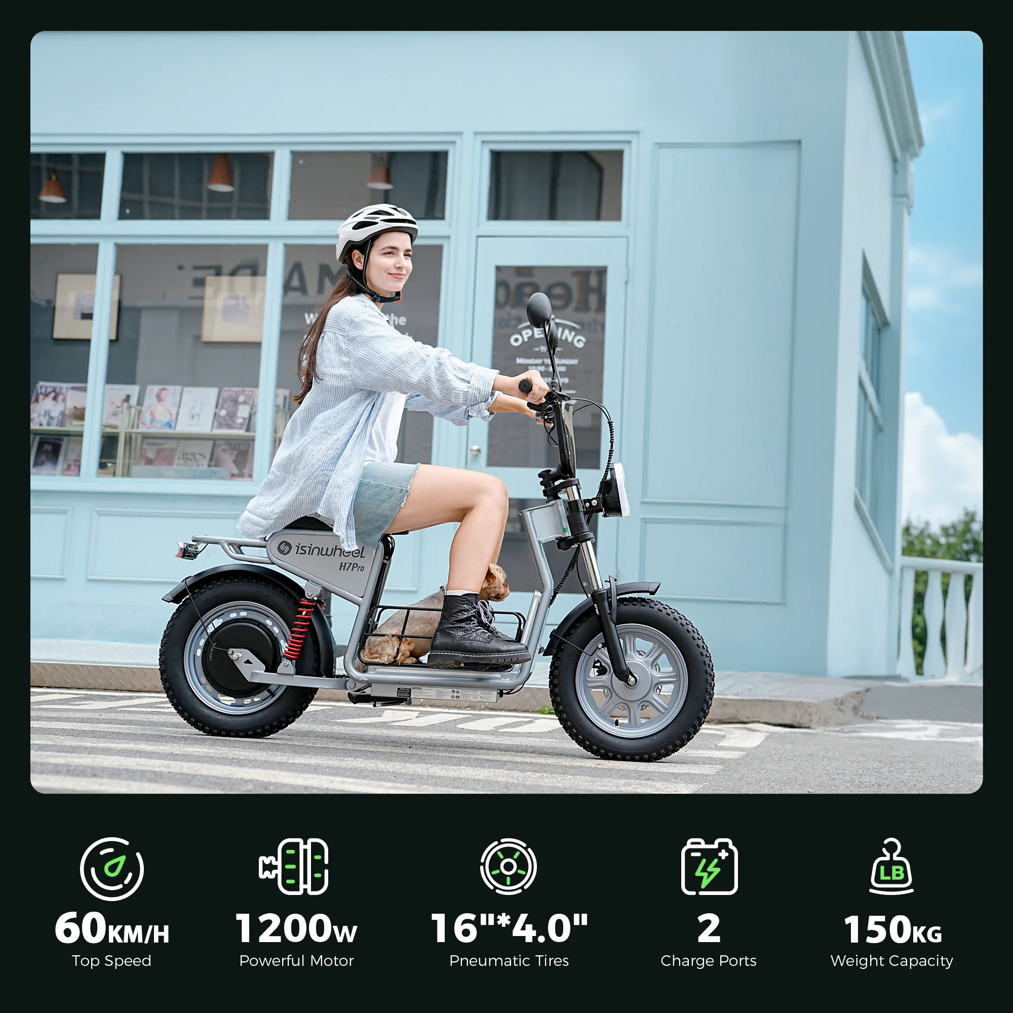 isinwheel H7Pro High-End Commuting Electric Scooter with Seat - Image 5