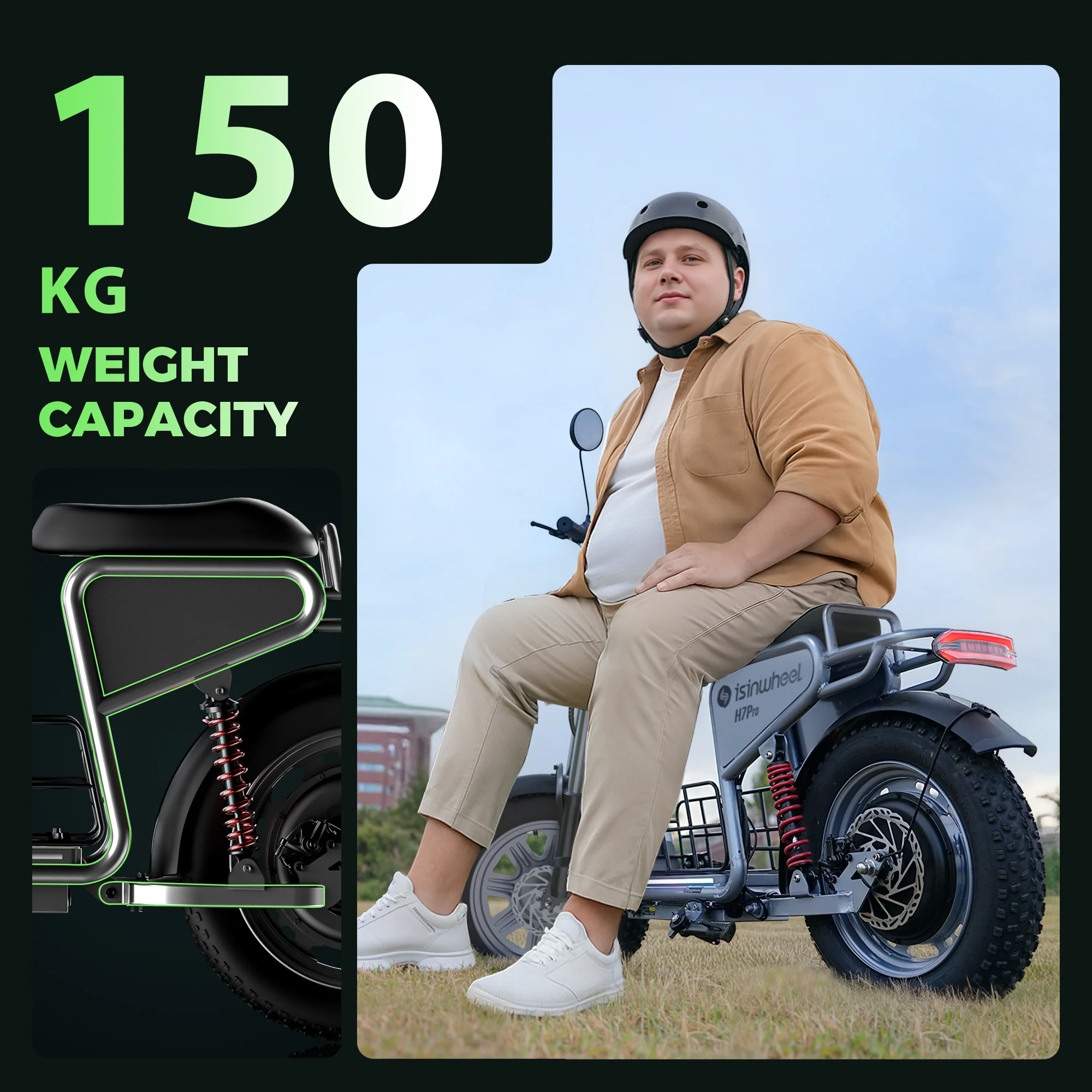 isinwheel H7Pro High-End Commuting Electric Scooter with Seat - Image 9