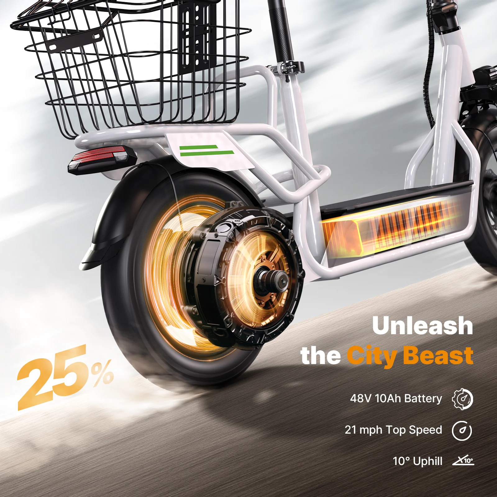 isinwheel Hyper X Electric Scooter with Seat & Basket 700W - Image 10