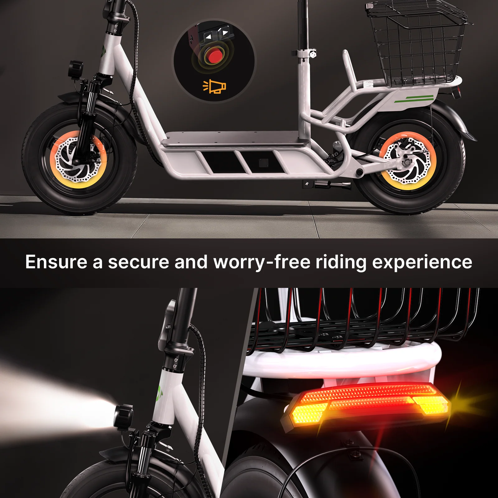 isinwheel Hyper X Electric Scooter with Seat & Basket 700W - Image 11