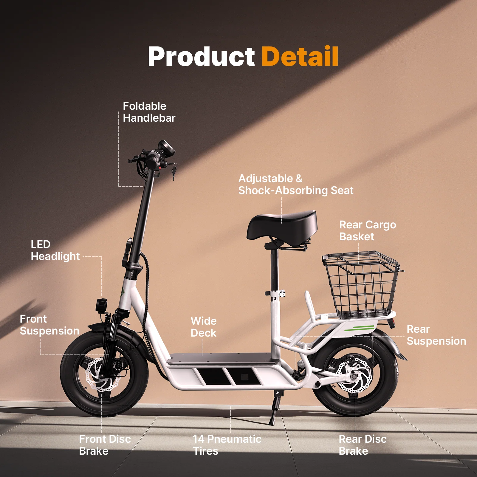 isinwheel Hyper X Electric Scooter with Seat & Basket 700W - Image 8