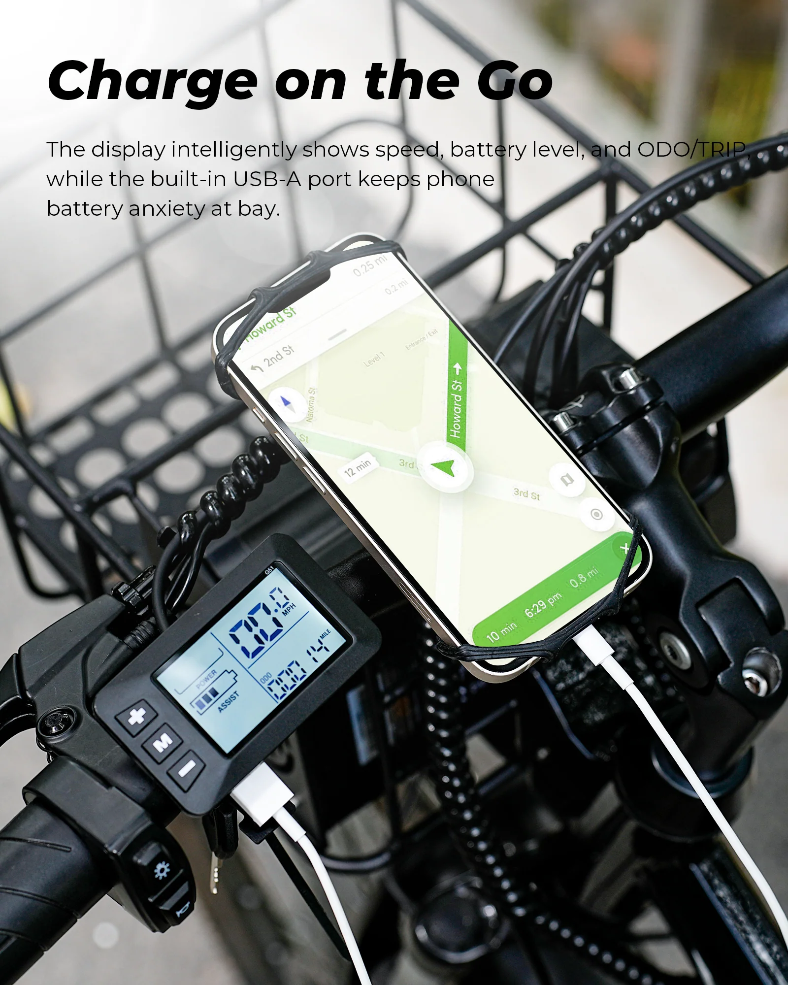 isinwheel M40 Folding Electric Bike with Basket - Image 10