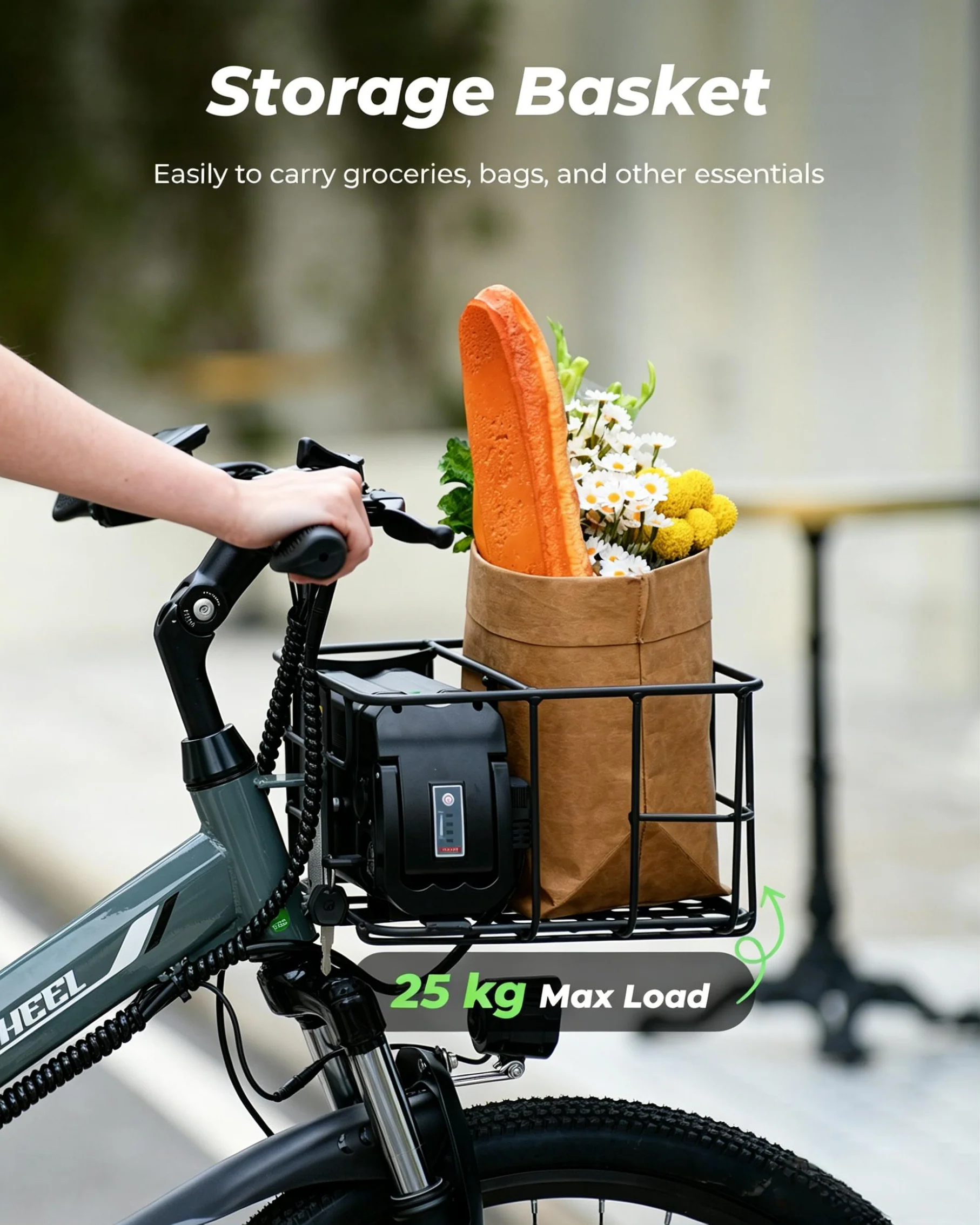 isinwheel M40 Folding Electric Bike with Basket - Image 8