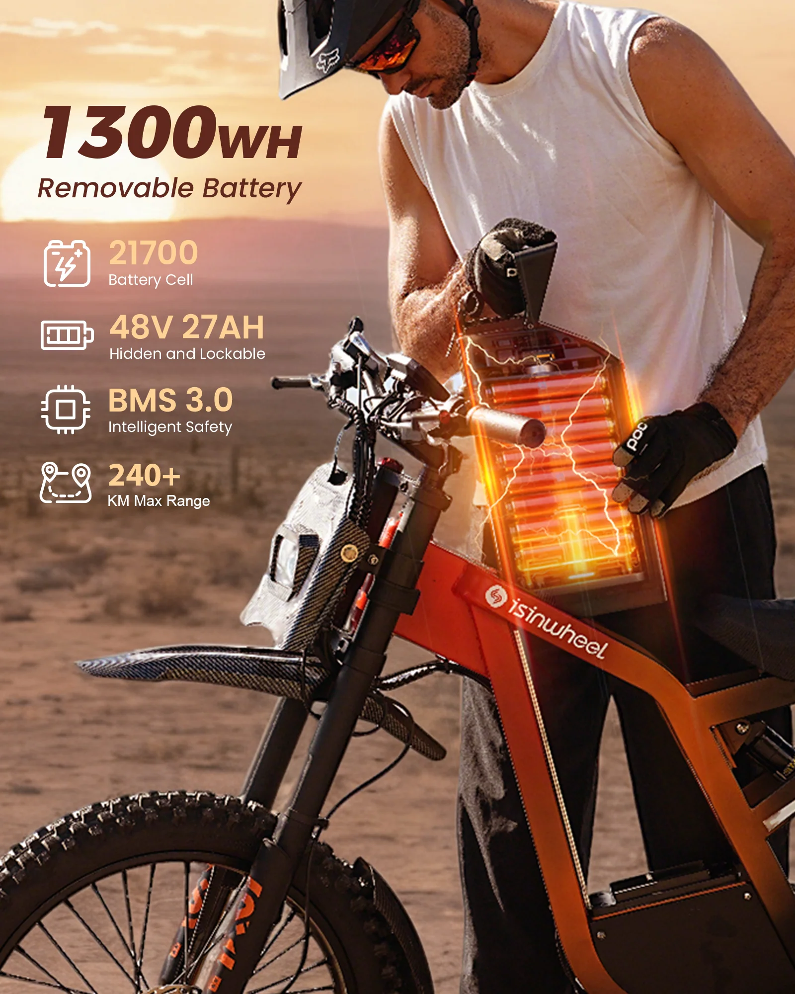 isinwheel R8 3000W Electric Dirt Bike - Image 6