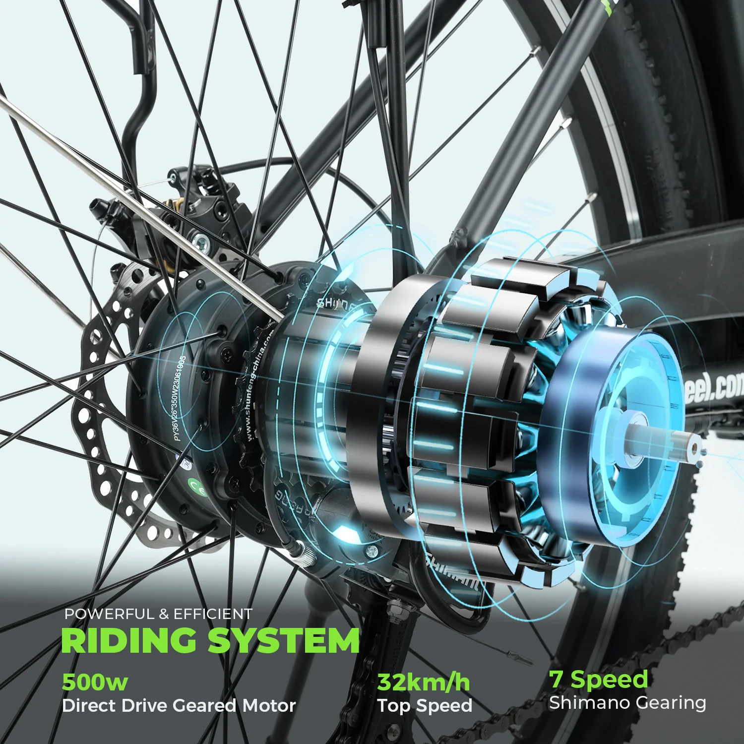 isinwheel U2 500W Electric Cruiser Bike - Image 3