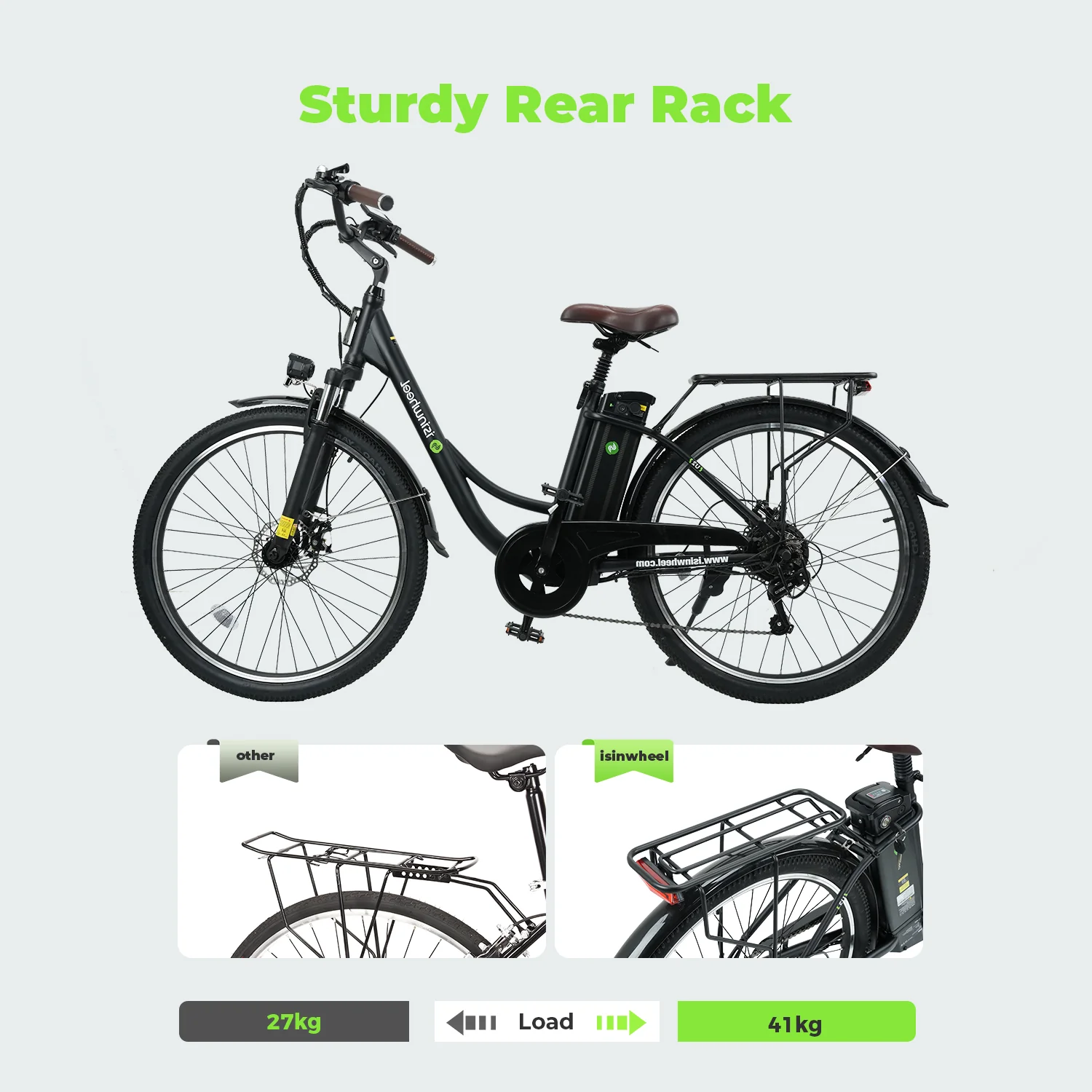 isinwheel U2 500W Electric Cruiser Bike - Image 5