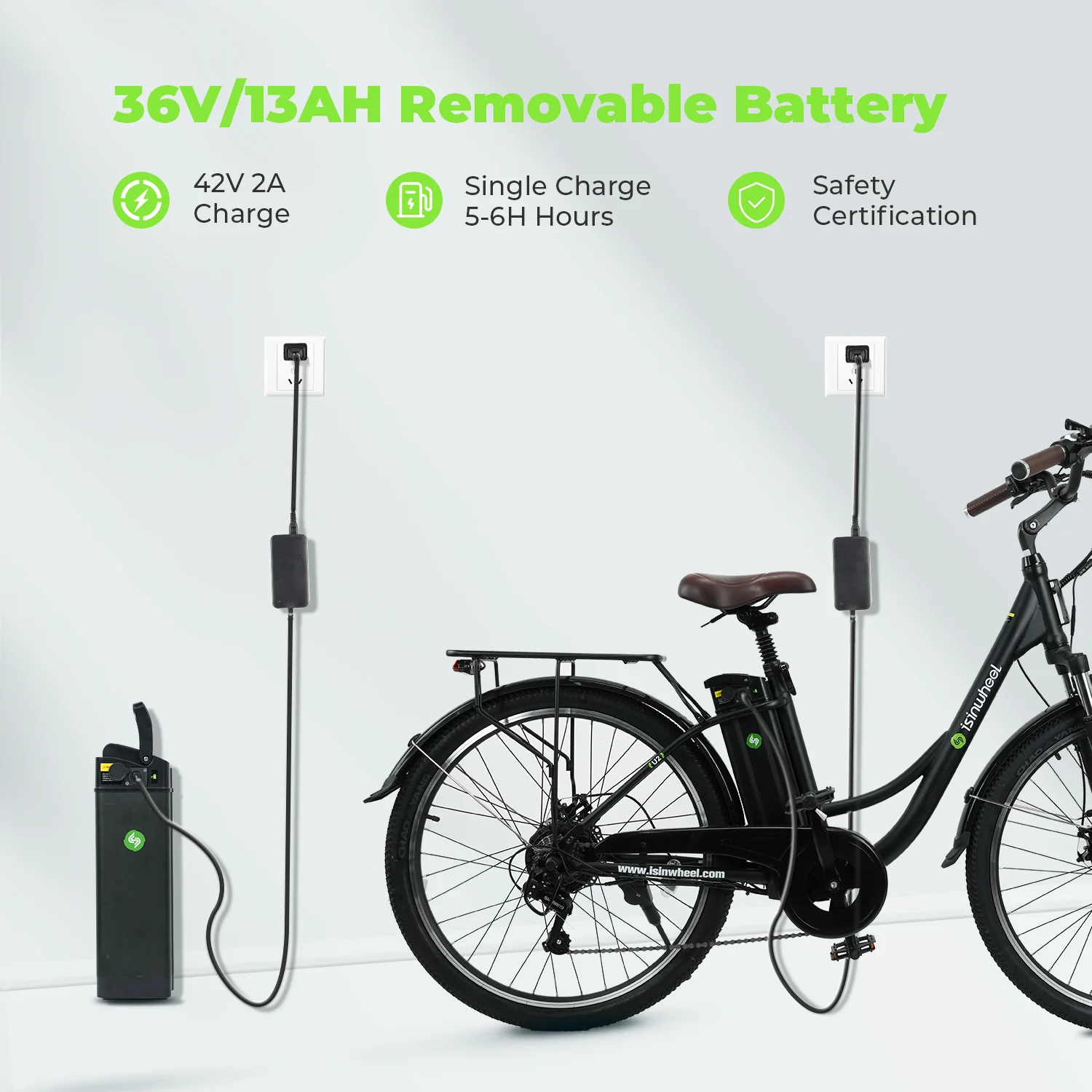 isinwheel U2 500W Electric Cruiser Bike - Image 6