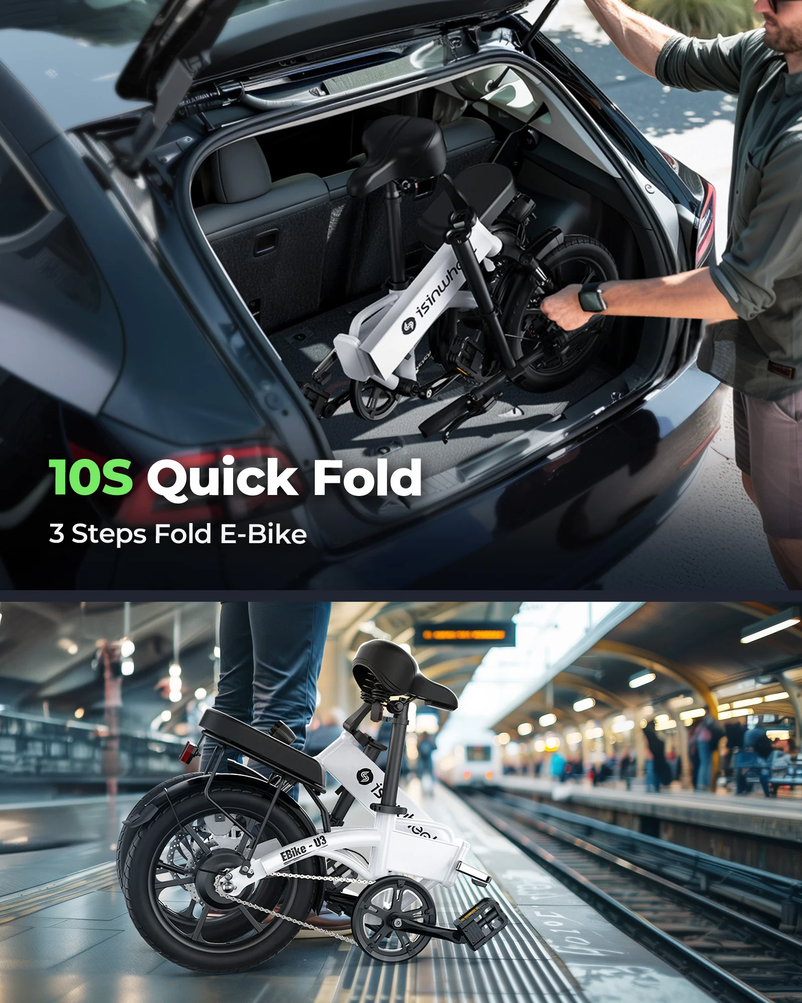 isinwheel U3 Folding Electric Bike - Image 7