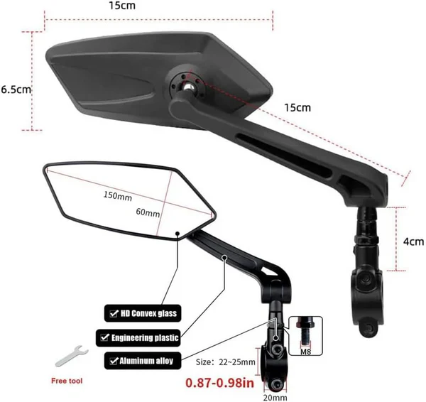 Rear View Mirror 1 Pair for U2/ U5 Ebike - Image 3